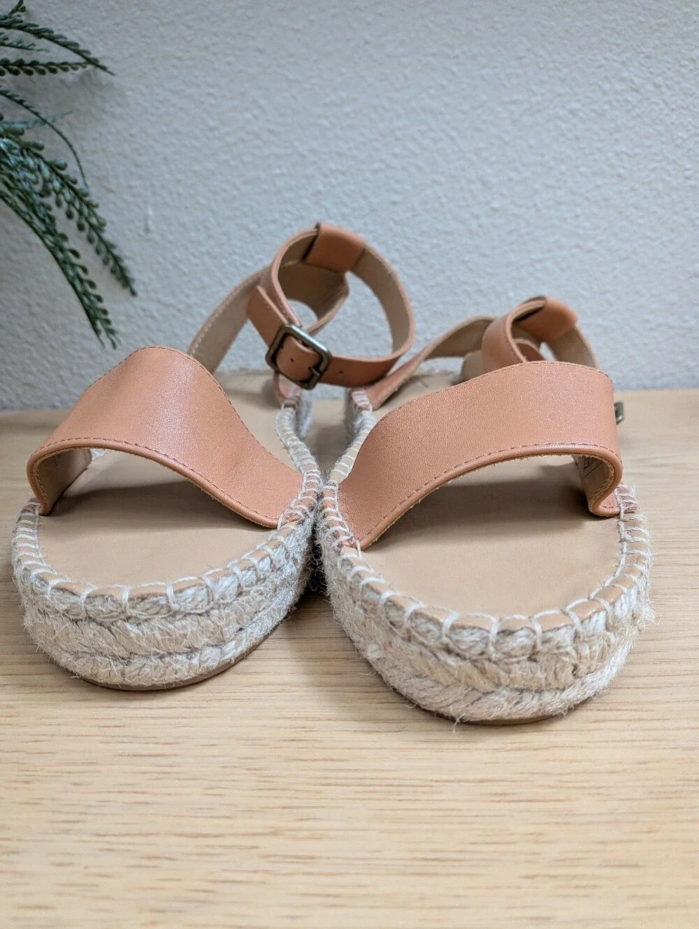 NEW Soludos Cadiz Brown Leather Espadrille Platform Sandals Size 9